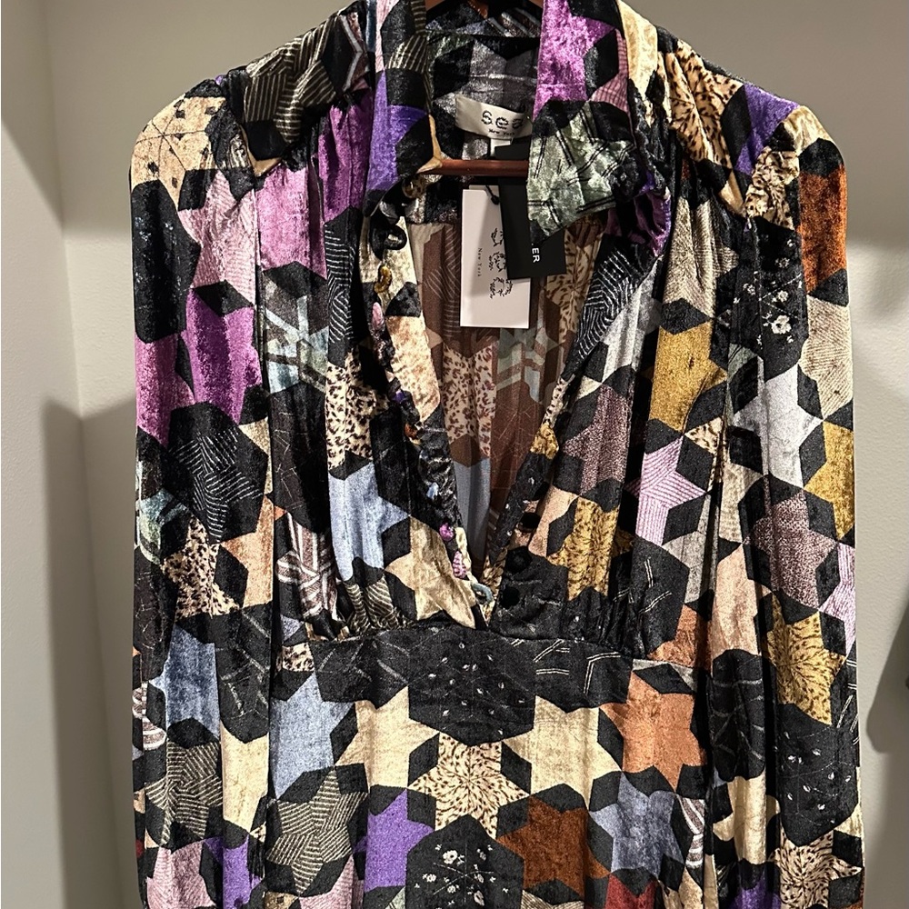 SEA velour patterned dress